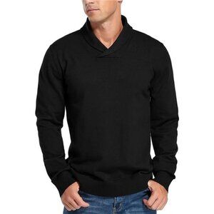 Slim Fit Long Sleeve Shawl Collar Pullover Sweater For Men